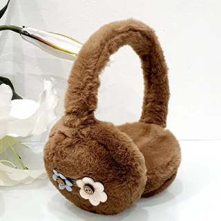 Zimní sluchátka na uši dívčí - hnědá