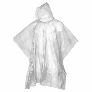 Jednorázová pončo pláštěnka (100 cm) – průhledná, unisex