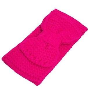 Pletená zimní čelenka - mašle