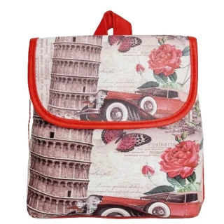 Dětský batůžek s italským motivem – červená