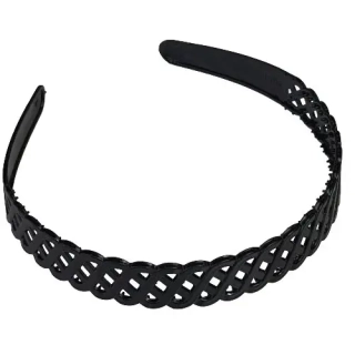 Plastová čelenka černá pololesklá - překřížená