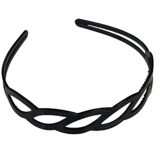 Plastová čelenka černá lesklá - listy