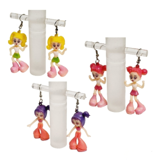 Veselé visací náušnice - panenky