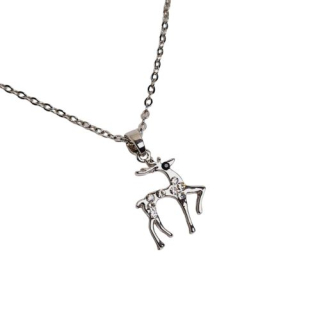 Dámský řetízek s přívěskem jelena - stříbrný