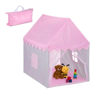 Růžový dětský stan domeček 130 cm – látkový hrací domeček pro holky, na doma i zahradu
