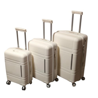 Cestovní kufr odolný - silikonový povrch, TSA zámek S/M/L – bílý