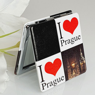 Dámské kosmetické zrcátko – suvenýr s motivem Prahy