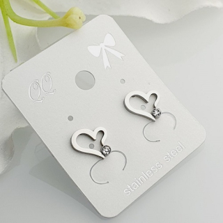 Dámské ocelové náušnice – srdce s kamínkem