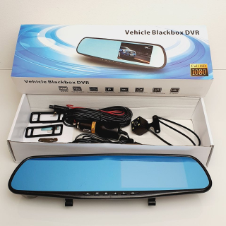Full HD autokamera v zrcátku s parkovací kamerou – 4.5" LCD